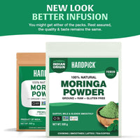 HANDPICK, Moringa Powder (500g/17.6oz) Pure Moringa Oleifera/Moringa Leaves | Resealable Zip Lock Pouch | Perfect for Cooking, Smoothies, Lattes & Moringa Tea