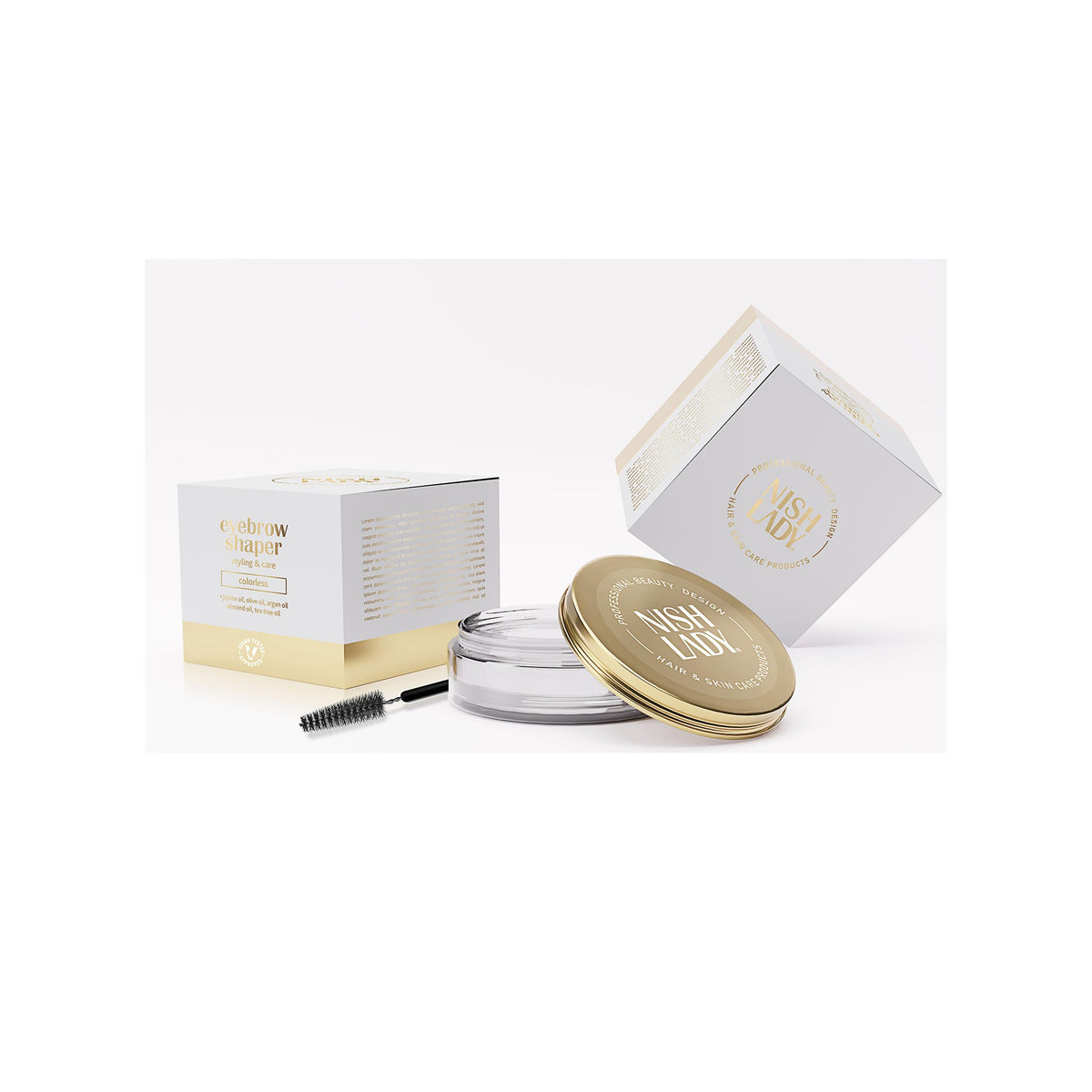 nishlady NISHLADY Brow Lift Lamination Gel Kit with Brush, Clear Tint, MEGA SIZE - 50 ml | Eyebrow Shaping Wax | Eye Brows Styling Soap | Long Lasting Hold Freeze Gel