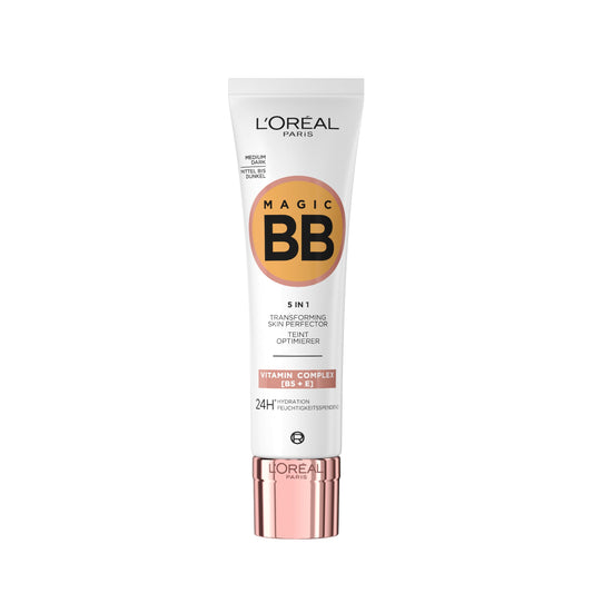 L'Oreal Paris L'Oréal Paris Magic BB Cream with SPF 20, 5-in-1 Skin Tint with Vitamin B5 and Vitamin E, Lightweight Hydrating Formula Adapts to Skin Tone for a Natural Glowy Finish, 30 ml, Shade: 05 Medium Dark