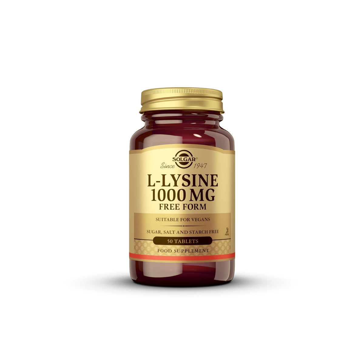 Solgar L-Lysine 1000 mg Tablets - Pack of 50 - Support for an Active Lifestyle - Vegan and Gluten Free