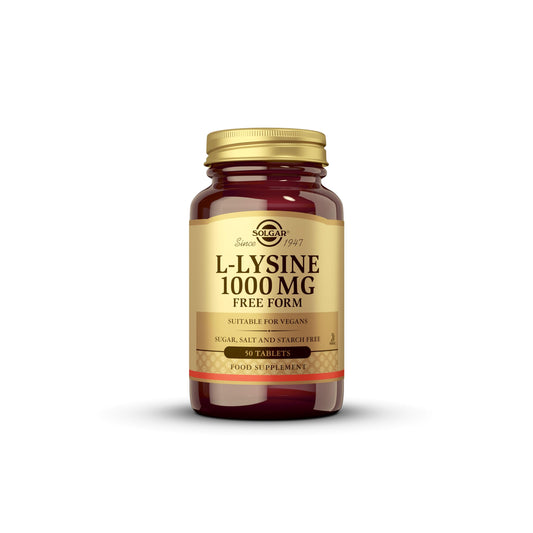 Solgar L-Lysine 1000 mg Tablets - Pack of 50 - Support for an Active Lifestyle - Vegan and Gluten Free