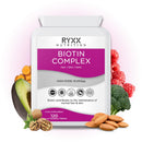 Ryxx Biotin Complex 10,000µg | High Strength Biotin for Hair Growth, Skin & Nails | 120 Vegan Tablets | Made in the UK by RYXX