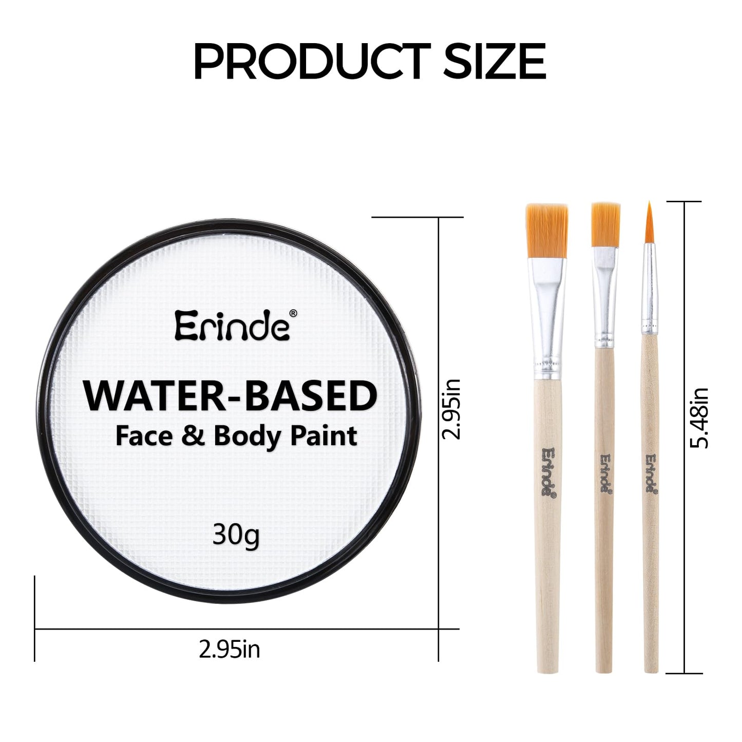 Erinde White Black Face Paint Palette, Water Based Face & Body Paint, Cream Makeup Palette Kit for Adults, Non-Toxic, Easy to Use, Blendable，Highly Pigmented