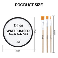 Erinde White Black Face Paint Palette, Water Based Face & Body Paint, Cream Makeup Palette Kit for Adults, Non-Toxic, Easy to Use, Blendable，Highly Pigmented
