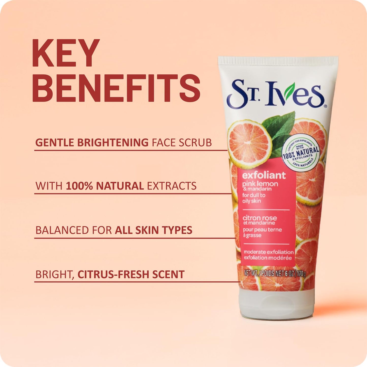 ST. Ives St Ives 150ml Radiant Skin Pink Lemon & Orange Scrub (Packaging may vary)