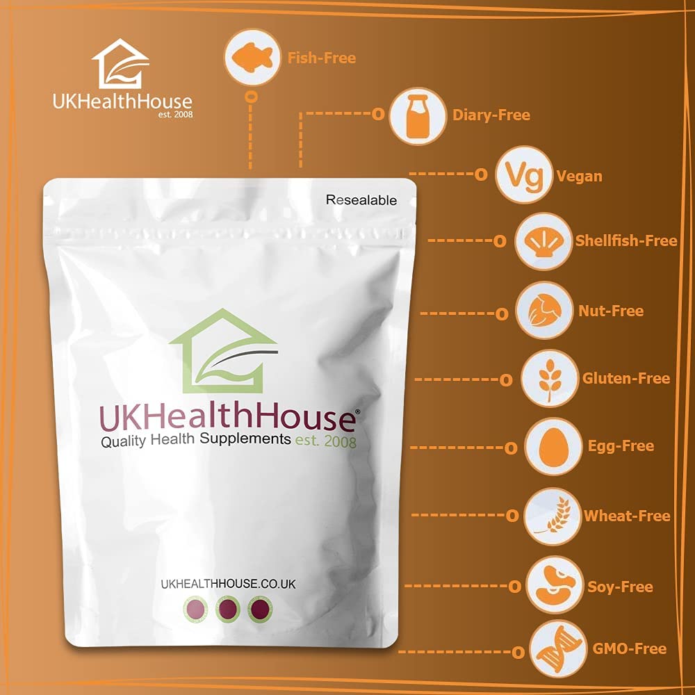 UKHealthHouse Ferrous Fumarate Iron Tablets 14mg Blood Cells Energy Anaemia Tiredness Pregnancy High Strength General Health & Well Being Supplement Vegan (180)