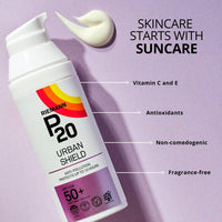RIEMANN P20 Urban Shield SPF50+ FACE 50g UV Protection Cream, Anti-Pollution, Up To 10 Hours Protection, High Performance UVA-PF Protection Securing Skin Against Future Damage