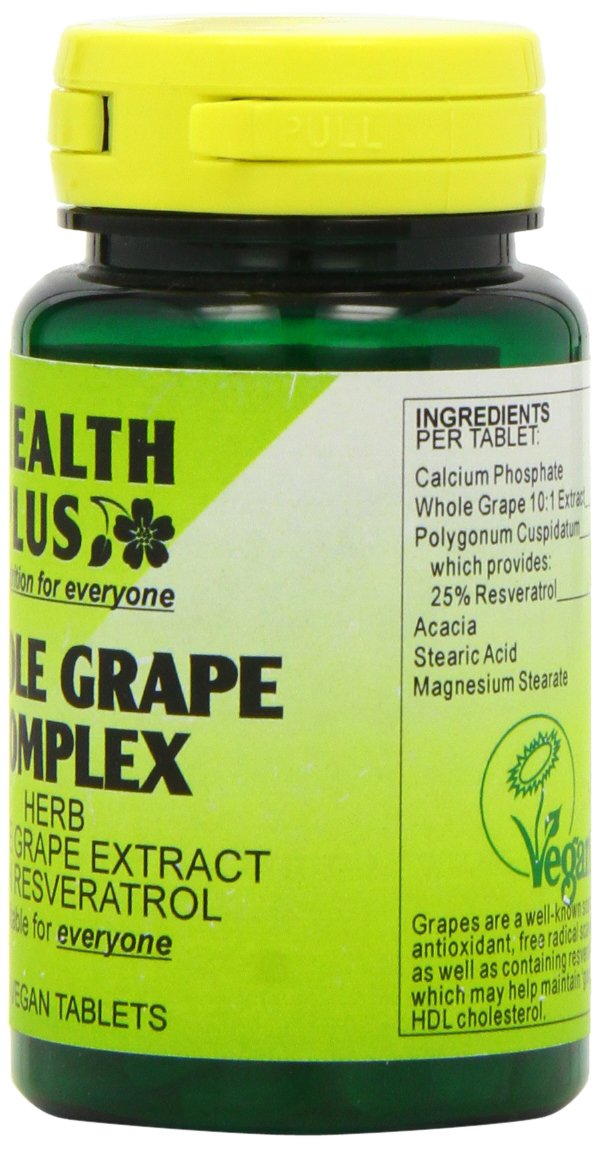 Health Plus Whole Grape Complex Antioxidant Plant Supplement - 30 Tablets