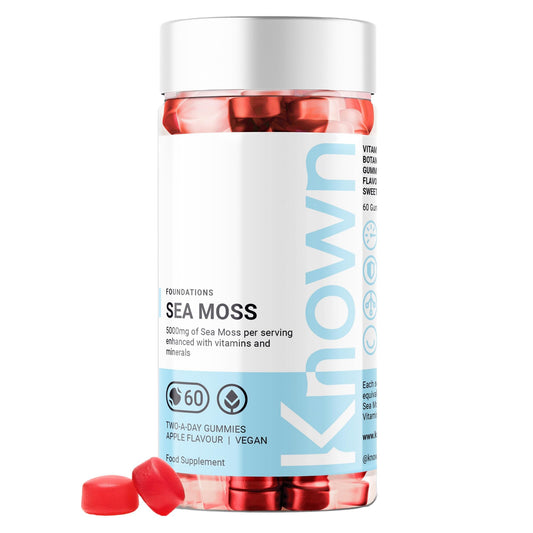 Sea Moss Gummies by Known Nutrition | Natural Immune and Gut Support | Delicious Natural Apple Flavour | 60 Two-a-Day Vegan Vitamin Sea Moss Gummies (1)