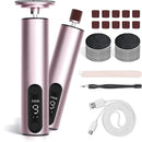 jianyana Jianyana 2 in 1 Electric Foot File, 9-Speed Pedicure Sets for Feet Electric Foot File with Digital Display Hard Skin Remover for Dry Dead Hard Skin Feet Callus Remover (Rose Gold)