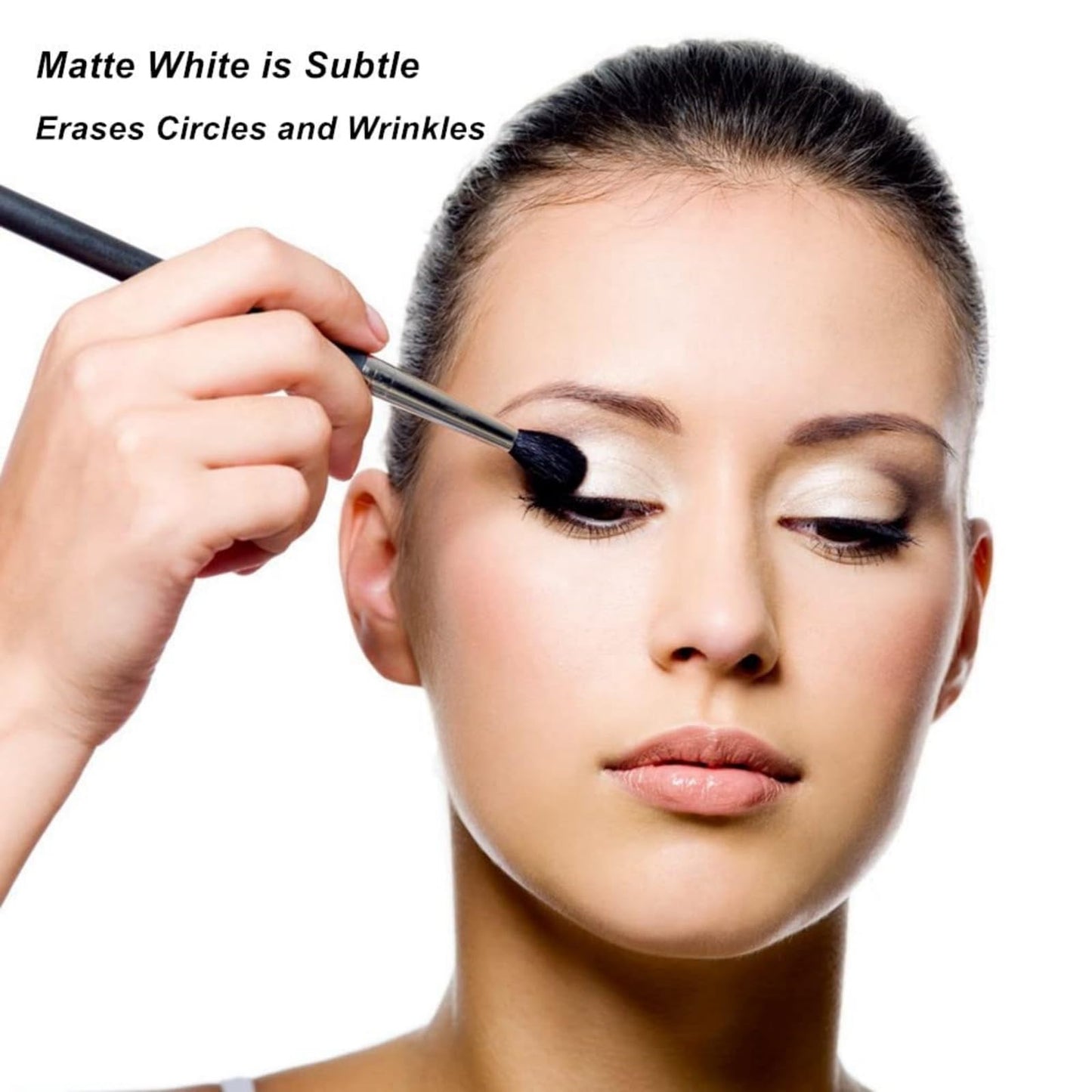 HIVETZ White Eyeshadow Single,Single Matte White Eyeshadow,Pressed Fine Powder Eyeshadow,Shimmer Pearl Shadow Single White Eye Make-Up,High Pigment Long-lasting Sweatproof Single EyeShadow for Performance