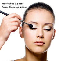 HIVETZ White Eyeshadow Single,Single Matte White Eyeshadow,Pressed Fine Powder Eyeshadow,Shimmer Pearl Shadow Single White Eye Make-Up,High Pigment Long-lasting Sweatproof Single EyeShadow for Performance
