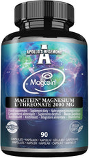 Magtein® Magnesium L-Threonate 144 mg per Daily Dose - 90 Vegan Capsules - 30-Day Supply - for Cognitive Function Support - by Apollo's Hegemony