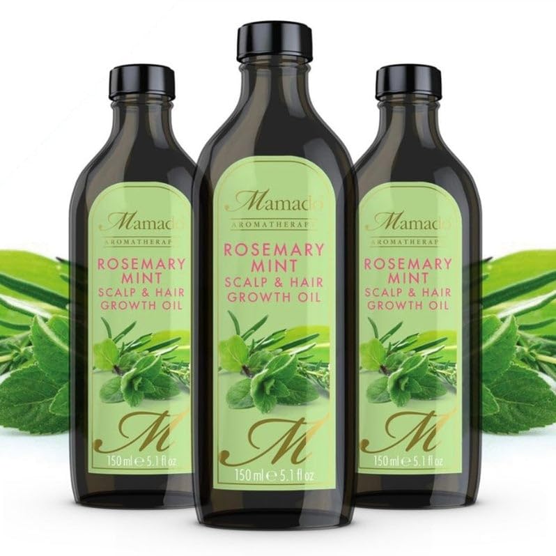 Mamado 100% Pure Rosemary Mint Scalp & Hair Growth Oil – Nourishing Oil for Hair Roots, Restores Damaged Hair Cells, Targets Receding Hairline - Hydrates Hair and Reduces Breakage