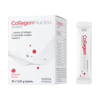 Norsa Pharma Collagen Nucleo (Raspberry / 30 Sachets) | Bovine & Marine Collagen Powder Supplement with 5 Nucleotides + Vitamin C | Collagen Supplement for Women & Men’s Skin, Joint & Immunity