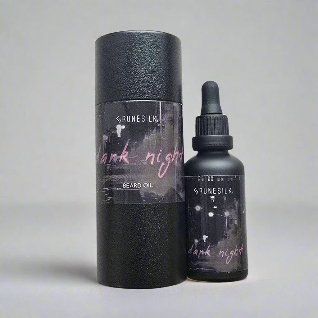 Dark Night Bedtime Beard Oil by RUNESILK | Beard Oil for Men - Conditioner with Argan Oil - Gentle Beard Care for All Skin Types | Made in the UK | Vegan Friendly