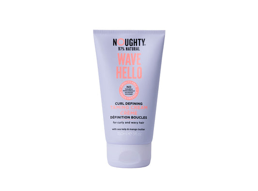 Noughty 97% Natural, Wave Hello Curl Taming Cream, 97% Natural Sulphate Free Vegan Curl Defining Haircare, Vitamin Rich Smoothing Formula for Curly and Wavy Hair, with Sea Kelp and Mango Butter 150ml