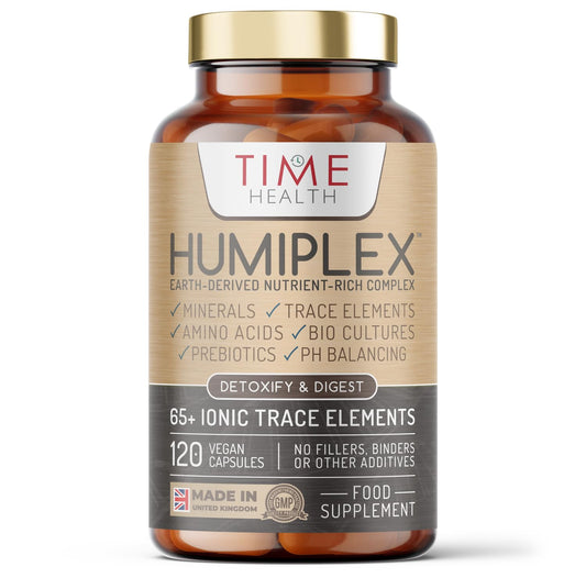 Humiplex™ - Humic Multi-Nutrient Complex - Minerals, Trace Elements, Amino Acids, Probiotics & Prebiotics - pH Balance, Detox & Digestion - UK Made - Zero Additives - Vegan (120 Count (Pack of 1))
