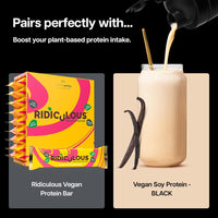 Protein Works | Vegan Soy Protein - Black Innovation, Premium Soy Protein Isolate, Low Fat, No Added Sugar, 27g Protein, 100% Plant-Based Nutrition, Vanilla Crème, 16 Servings, 500g