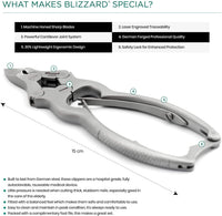 Toenail Clippers by Blizzard - Podiatry Tool German Forged - Cantilever Nail Nippers to Cut Thick Toe Nails - Hospital Grade (Double Spring 15cm)