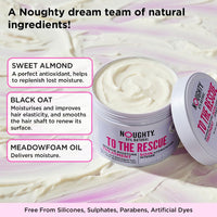 Noughty 97% Natural To The Rescue Treatment Mask, Hydrating Hair Mask for Dry, Frizzy and Damaged Hair, Sulphate Free Vegan Haircare, with Sweet Almond and Black Oats 300ml