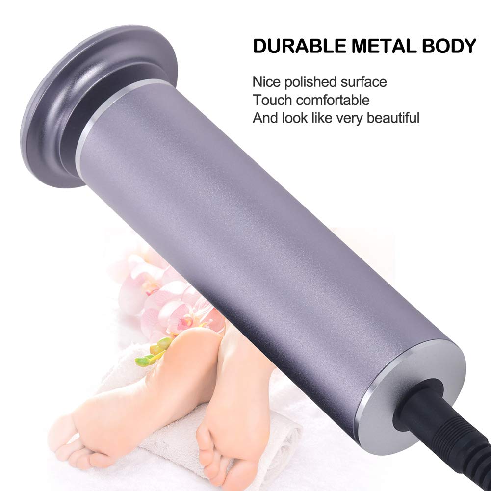 Electric Foot File for Hard Skin (Speed Adjustable) with 60pcs Replacement Pads, Powerful Electric Callus Remover Pedicure Hard Dead Foot Skin Removal Machine Women Men Use (Gray)