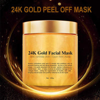Chenkxin 24K Gold Facial Mask, Gold Peel Off Mask, Rejuvenating Collagen Face Mask For Flawless Skin, Reduces Fine Lines & Wrinkles, Clears Acne, Minimizes Pores, Moisturizes & Firms Up Your Skin, 250g