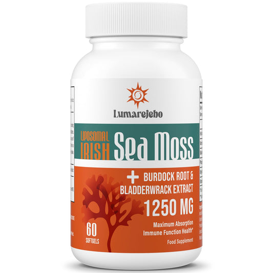Liposomal Irish Sea Moss Softgels | 30000mg of Wild Irish Seamoss Equivalent Per Serving | Burdock Root & Bladderwrack Complex Formula | Enhanc Immunity & Gut Health