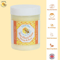 Ultra Bee Naturally Bee Beautiful 100% Natural Bzzy Hand Cream Balm with Honey & Rose 100ml