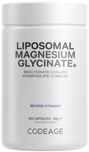 Codeage Liposomal Magnesium Glycinate Supplement, 4-Month Supply, Bisglycinate Magnesium Chelate, Chelated Magnesium Mineral Capsules, Bioavailable Non-GMO Vegan Gluten-Free, 120 Capsules