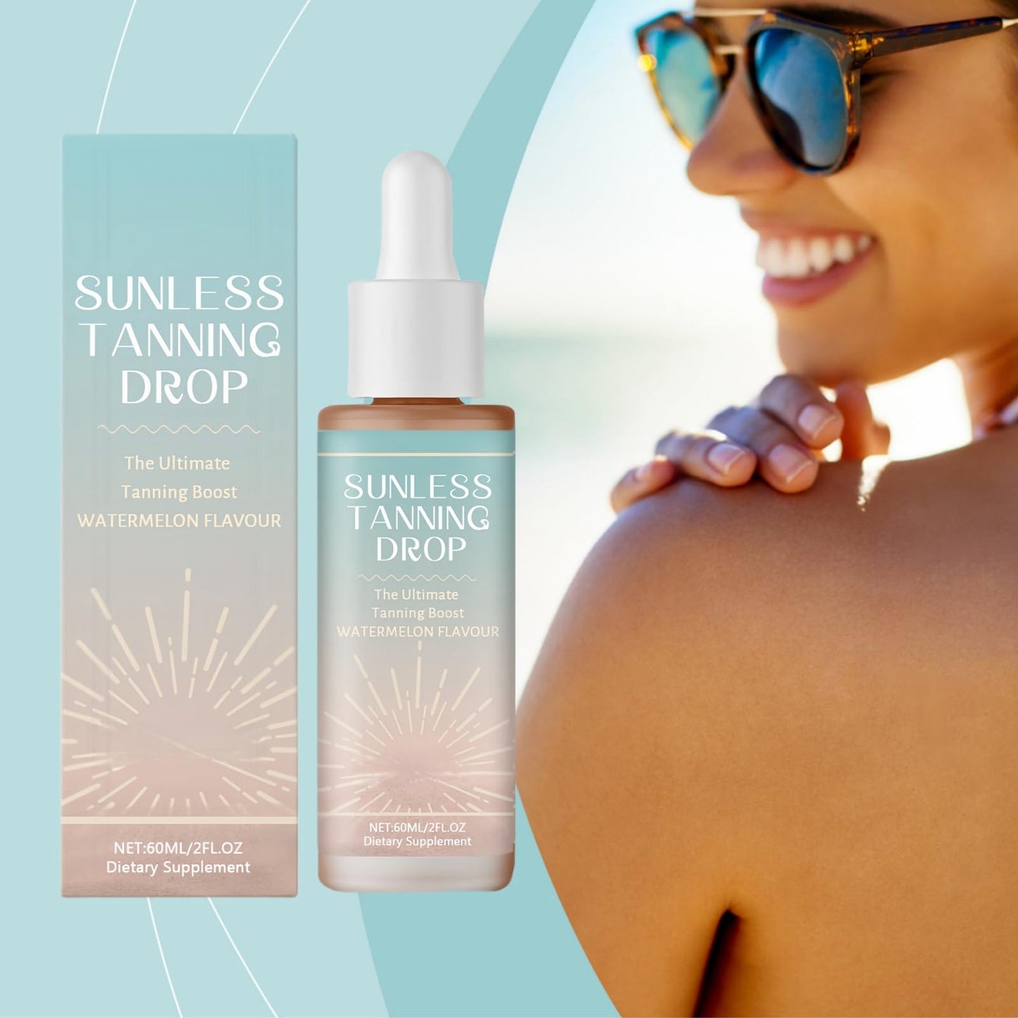 60ml Sunless Tanning Drops,Body Face Tanning Drops,Tanning Dro/ps Self Tanner,Tanning Moisturiser for Body & Face,Tanning Oil,Enhances Natural Tan,Tann/ing Accelerator,Tanning Gel,Self Tan/ning Lotion