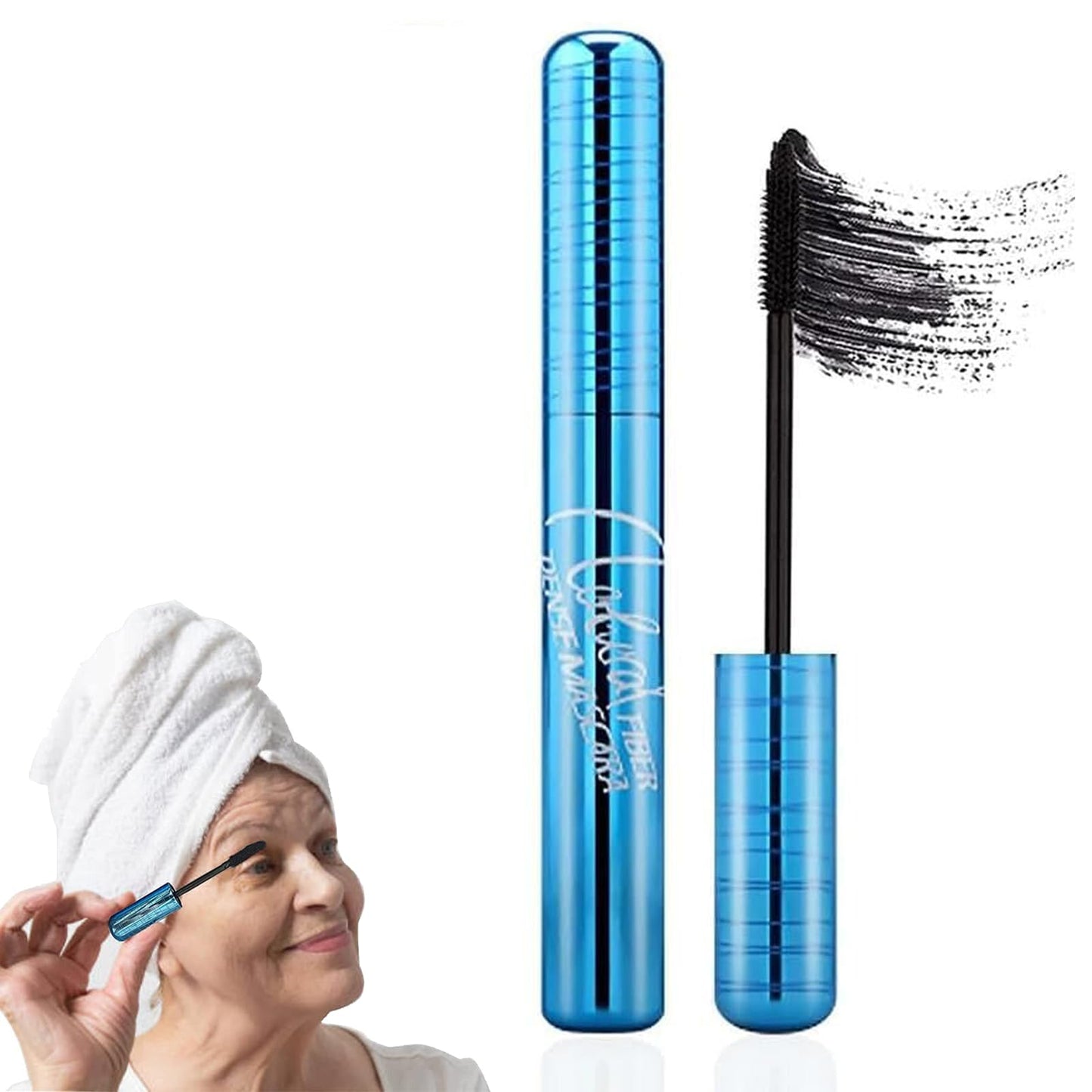 NLFOX Primelash Mascara for Mature Women - Mascara for Seniors - Mascara Black Volume and Length Waterproof - Fibre Dense Mascara for Sensitive Eyes - Lengthening and Volumizing Mascara