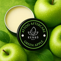Kenko Beauty Tattoo Aftercare 30g | Keeps Tattooed Skin Hydrated & Bacteria Free! | Vegan and Organic Tattoo Cream (Green Apple)