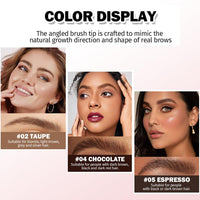 Generic Brow-Fection Angled Brush & Dip - Waterproof Eyebrow Tint Kit For Defined, Natural-Looking, Long-Lasting Brows with Precision Tip & Dark Brown Pencil Powder Pomade Palette