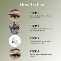 Lanciley Cluster Lashes Kit 320 PCS Individual Eyelashes 30D+40D+60D Eyelash Clusters Fluffy Lashes 11-20mm Eyelash Extension Kit Natural Lash Clusters Lash Clusters with Bond and Glue at Home-30D+40D+60D