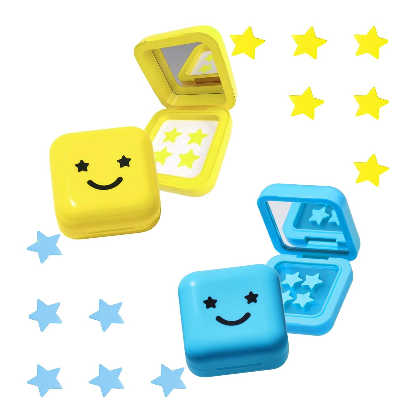 QhgPnt 64Pcs Hydrocolloid Pimple Patches, Cute Star Pimple Patches, Hydrocolloid Pad Sticky Spot Star Covers Face Pimple Patches, Star Pimple Patches Absorb Fluid and Reduce Redness for Face And Skin