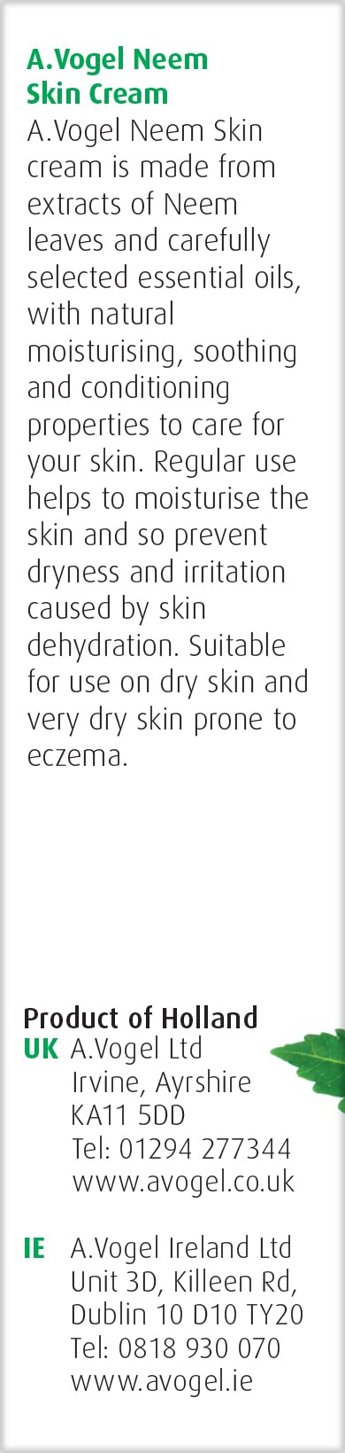 A.Vogel A. Vogel Neem Cream | Can be Used on Eczema-prone Skin | Naturally conditions and moisturises dry or very dry skin | 50g