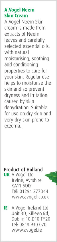 A.Vogel A. Vogel Neem Cream | Can be Used on Eczema-prone Skin | Naturally conditions and moisturises dry or very dry skin | 50g