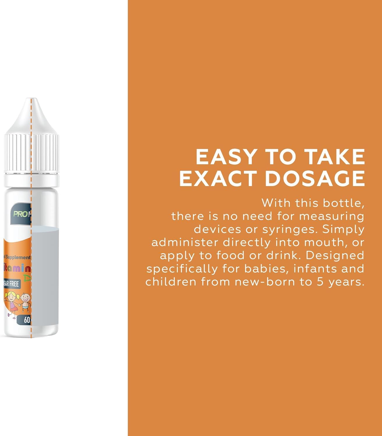 PROHEALTH Certified Preservative-Free Vegan Vitamin D3 Drops for Infants & Children - Sugar-Free, All-Natural, NHS Approved (60- Days Supply, 2-Pack)