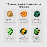 dr vegan UltraEnergy High Strength Vitamin B Complex | Includes Vitamin B12 (100ug), Choline (50mg), Biotin (50ug) & Folate (200ug) | 30 Vegan Capsules | One-A-Day | DR.VEGAN®