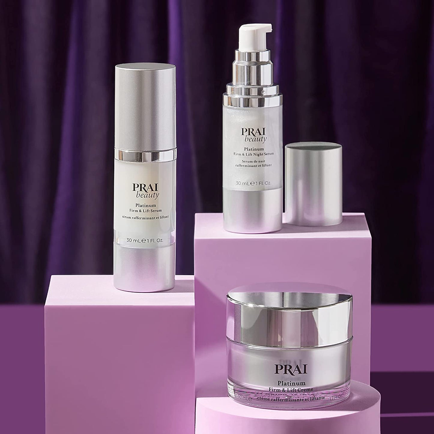 PRAI Beauty Platinum Firm & Lift Crème - Platinum & Almond proteins Infused Antioxidants & tighten & firms skin - Anti-aging Formula Enhace Skin Support System, 50ml