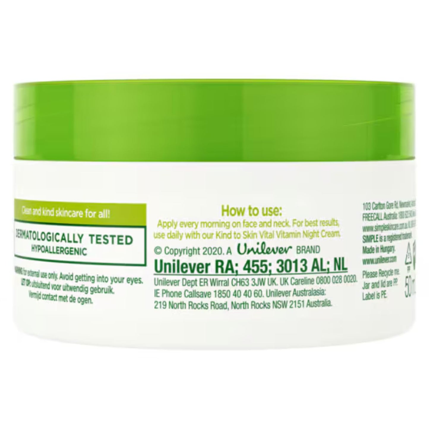 Cc1st Customers Come 1st Simple Kind to Skin Vital Vitamin Day Cream SPF 15, 50ml (Pack of 6) – Hydrating & Nourishing Daily Moisturizer for All Skin Types