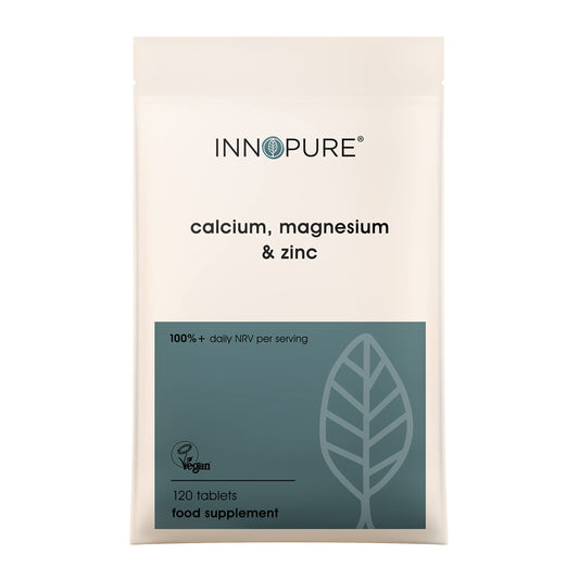 Calcium, Magnesium and Zinc, 120 Tablets (Mineral Supplement, for The Maintenance of Normal Bones, Teeth and Muscle Function, Vegan, Vegetarian Society Approved, Made in The UK)