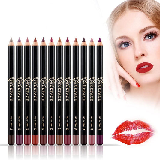 12 Colours Lip Liner Set, 12 Colours Professional Lipstick Lip Liner Waterproof Durable Lip Liner Pencil Lipstick Makeup 12 Colours Lip Liner Waterproof Lip Liner Set