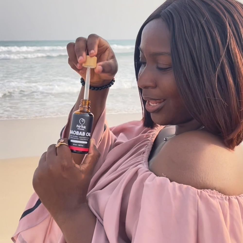 FairTaleGhana FairTale GHANA Baobab Oil 1.69 fl.oz / 50 ml Handcrafted, 100% Natural, Wild Harvested, Unrefined, Cold pressed