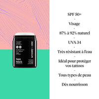 seventyone PERCENT SeventyOne Percent | The Original : Sun Stick SPF 50+ | Vegan Face Sun Stick - Very High Protection | Very Waterproof | UVA 34 | 92% Natural - Made in France | 15 gr