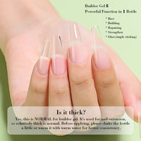 AIMEILI Clear Building Nail Gel Builder Base 7 in 1 in a Bottle for Nails Extension Base Coat Nail Repair Nail Strengthen Decoration Glue, Quick Extension Gel 15ml