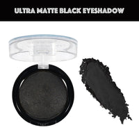 LYNTYAOU Single Black Matte Eyeshadow, Smoky Eye Pressed Powder Eyeshadow, Highly Pigmented Waterproof Long Lasting Sweat-proof Eye Shadow, Smokey Gothic Intense Black Eye Make up for Party