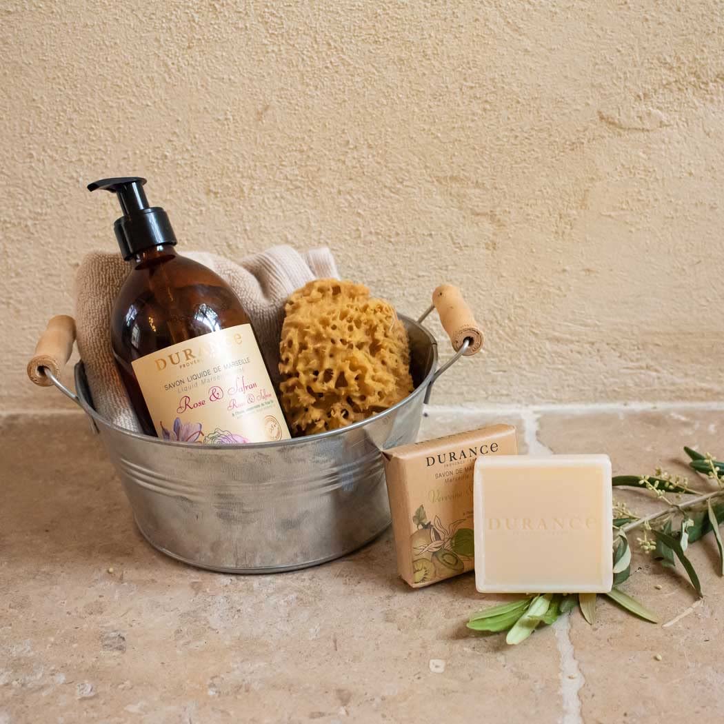 DURANCE Durance Solid Marseille Soap With Organic Rose Essential Oil 100g – Enriched With Olive Oil & Red Rice Extract – Paraben-Free Solid Soap For All Skin Types