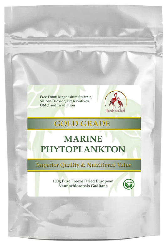 Lonjevitee.com Lonjevitee Phytoplankton - Gold Grade, Pure Freeze Dried Powder - 100g Pouch